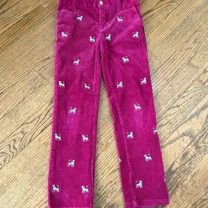 Ralph Lauren boys stretch corduroy embroidered hunting beagle dog pants size 6x
